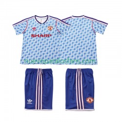 Camiseta de Fútbol Manchester United 1990 1992 Retro Niño Exterior Manga Corta