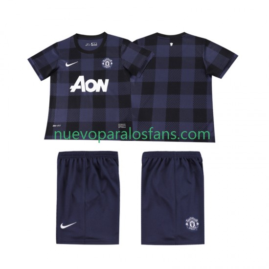 Camiseta de Fútbol Manchester United 2013 2014 Retro Niño Exterior Manga Corta