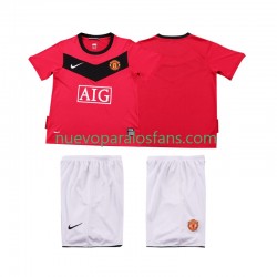 Camiseta de Fútbol Manchester United 2009 Retro Niño Casa 2010 Manga Corta