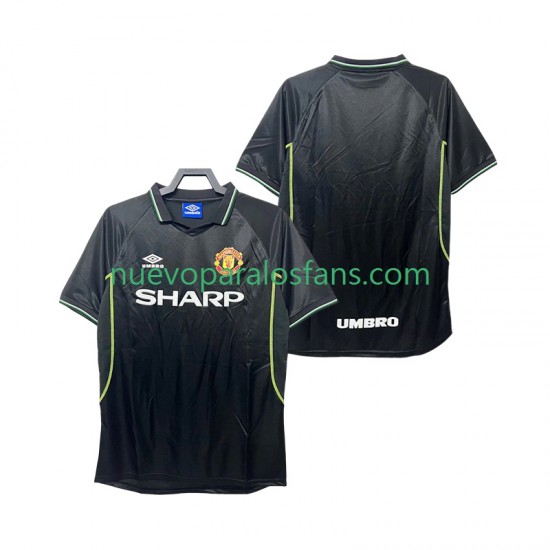Camiseta de Fútbol Manchester United Retro Hombre Tercera 1998 1999 Manga Corta