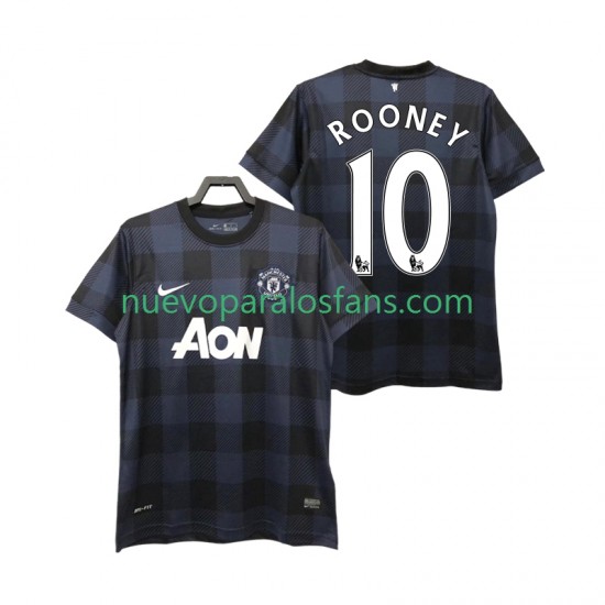 Camiseta de Fútbol Manchester United Rooney 10 2013 2014 Retro Hombre Exterior Manga Corta