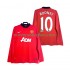 Camiseta de Fútbol Manchester United Rooney 10 2013 2014 Retro Hombre Casa Manga Larga