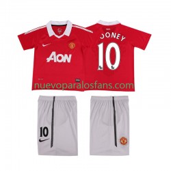 Camiseta de Fútbol Manchester United Rooney 10 Retro Niño Casa 2011 2010 Manga Corta