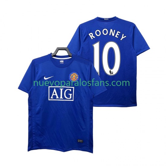Camiseta de Fútbol Manchester United Rooney 10 2009 Retro Hombre Tercera 2008 Manga Corta