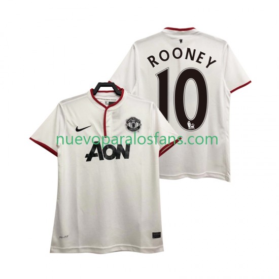 Camiseta de Fútbol Manchester United Rooney 10 2013 2014 Retro Hombre Tercera Manga Corta