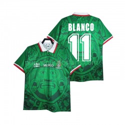 Camiseta de Fútbol México BLANCO 11 Retro Hombre Casa 1998 Manga Corta