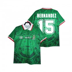 Camiseta de Fútbol México HERNANDEZ 15 Retro Hombre Casa 1998 Manga Corta