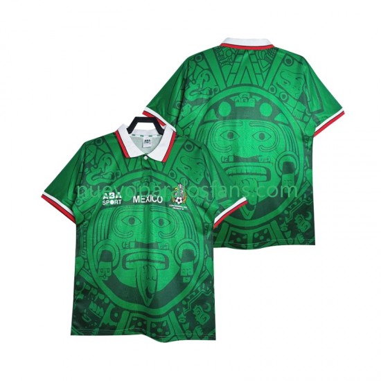 Camiseta de Fútbol México Retro Hombre Casa 1998 Manga Corta