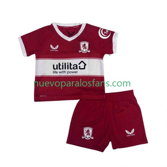 Camiseta de Fútbol Middlesbrough Niño Casa 2025-2026 Manga Corta