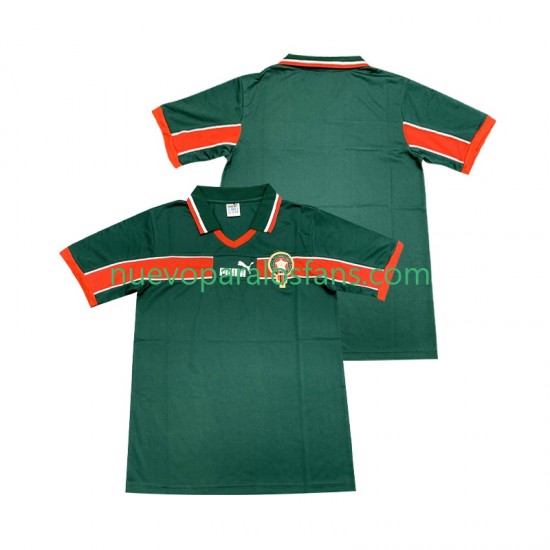Camiseta de Fútbol Marruecos Retro Hombre Casa 1998 Manga Corta