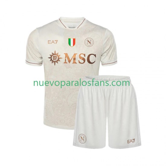 Camiseta de Fútbol Napoli Niño Exterior 2025-2026 Manga Corta