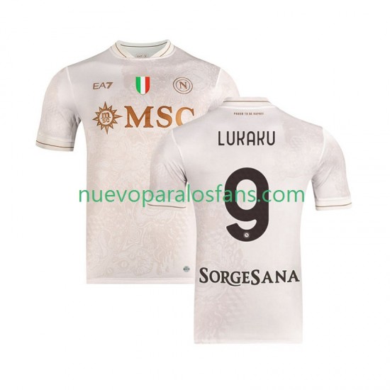 Camiseta de Fútbol Napoli Romelu Lukaku 9 Hombre Exterior 2025-2026 Manga Corta