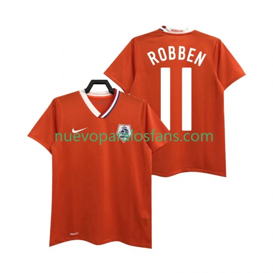 Camiseta de Fútbol Países Bajos ROBBEN 11 Retro Hombre Casa 2008 Manga Corta