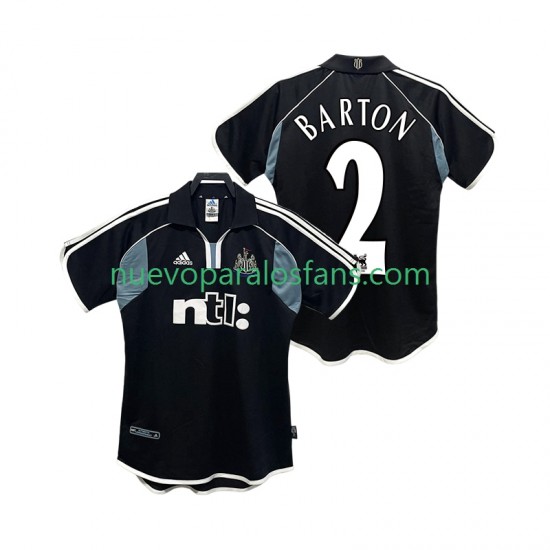Camiseta de Fútbol Newcastle United BARTON 2 2000 2001 Retro Hombre Exterior Manga Corta