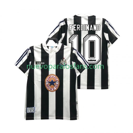 Camiseta de Fútbol Newcastle United FERDINANE 10 1995 1997 Retro Hombre Casa Manga Corta