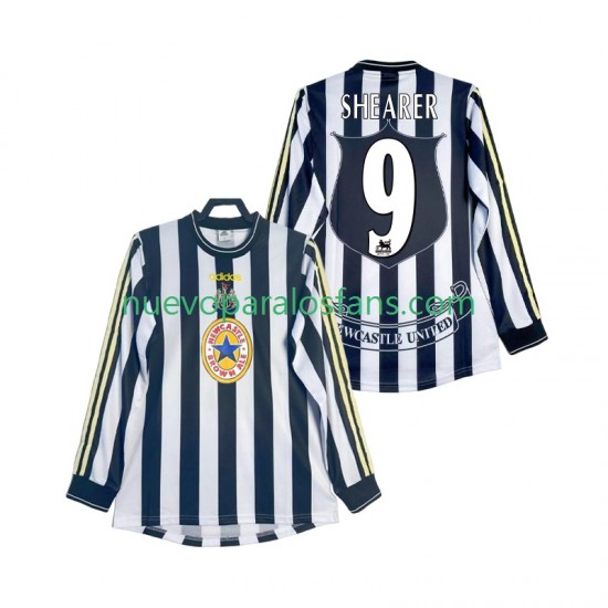Camiseta de Fútbol Newcastle United SHEARER 9 1997 Retro Hombre Casa 1999 Manga Larga