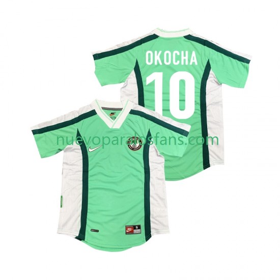 Camiseta de Fútbol Nigeria OKOCHA 10 Retro Hombre Casa 1998 Manga Corta