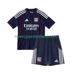 Camiseta de Fútbol Olympique de Lyon Niño Exterior 2025-2026 Manga Corta