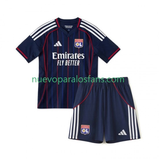 Camiseta de Fútbol Olympique de Lyon Niño Exterior 2025-2026 Manga Corta