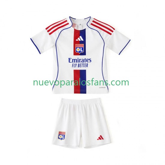 Camiseta de Fútbol Olympique de Lyon Niño Casa 2025-2026 Manga Corta