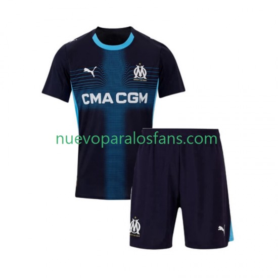 Camiseta de Fútbol Olympique de Marsella Niño Exterior 2025-2026 Manga Corta