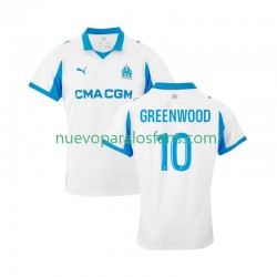 Camiseta de Fútbol Olympique de Marsella Mason Greenwood 10 Hombre Casa 2025-2026 Manga Corta