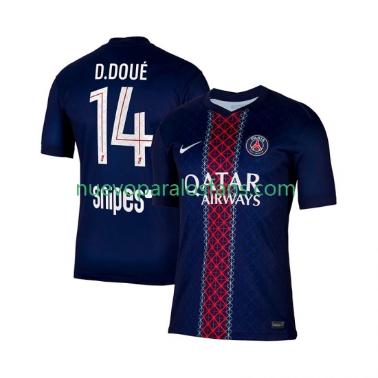 Camiseta de Fútbol Paris Saint-Germain Desire Doue 14 Hombre Casa 2025-2026 Manga Corta