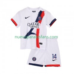 Camiseta de Fútbol Paris Saint-Germain Desire Doue 14 Niño Exterior 2025-2026 Manga Corta