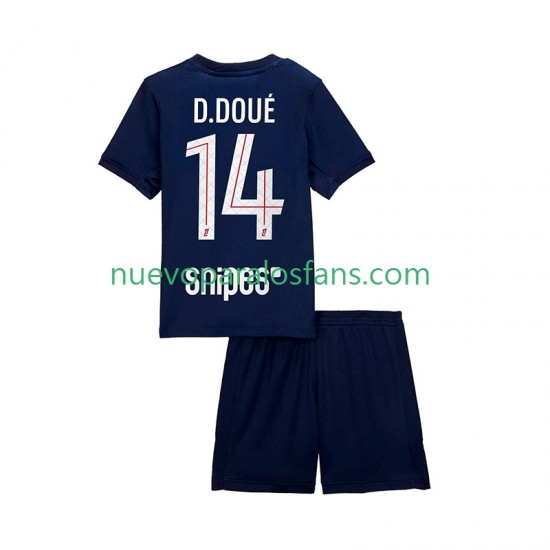 Camiseta de Fútbol Paris Saint-Germain Desire Doue 14 Niño Casa 2025-2026 Manga Corta