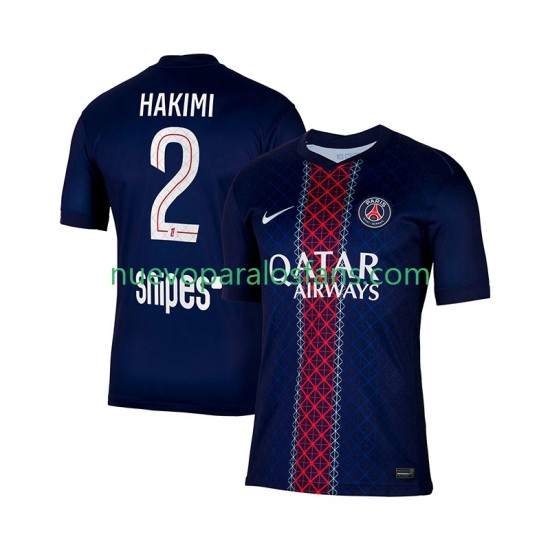 Camiseta de Fútbol Paris Saint-Germain Hakimi 2 Hombre Casa 2025-2026 Manga Corta