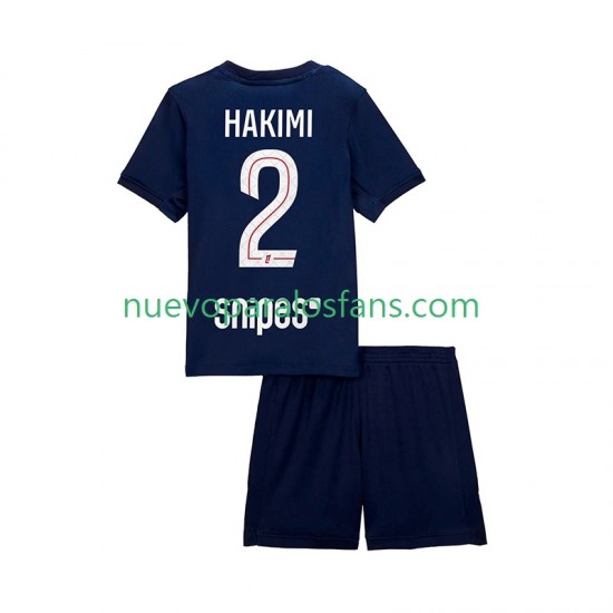 Camiseta de Fútbol Paris Saint-Germain Hakimi 2 Niño Casa 2025-2026 Manga Corta