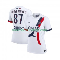 Camiseta de Fútbol Paris Saint-Germain Joao Neves 87 Hombre Exterior 2025-2026 Manga Corta
