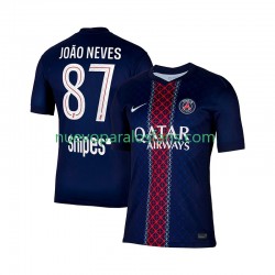 Camiseta de Fútbol Paris Saint-Germain Joao Neves 87 Hombre Casa 2025-2026 Manga Corta