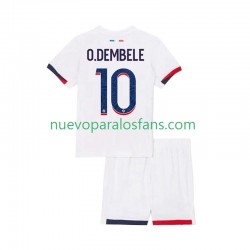 Camiseta de Fútbol Paris Saint-Germain Ousmane Dembele 10 Niño Exterior 2025-2026 Manga Corta