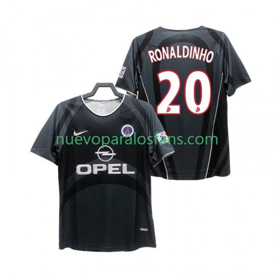 Camiseta de Fútbol Paris Saint-Germain RONALDINHO 20 2001 Retro Hombre Tercera 2002 Manga Corta