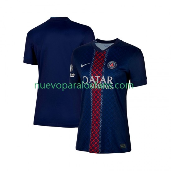 Camiseta de Fútbol Paris Saint-Germain Mujer Casa 2025-2026 Manga Corta
