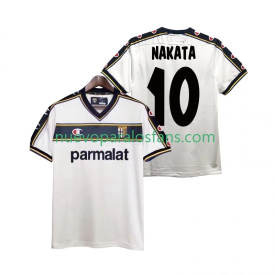 Camiseta de Fútbol Parma NAKATA 10 2003 Retro Hombre Exterior 2002 Manga Corta