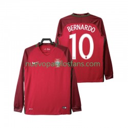 Camiseta de Fútbol Portugal BERNARDO 10 2016 Retro Hombre Casa Manga Larga