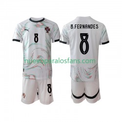 Camiseta de Fútbol Portugal Bruno Fernandes 8 Niño Exterior 2025-2026 Manga Corta