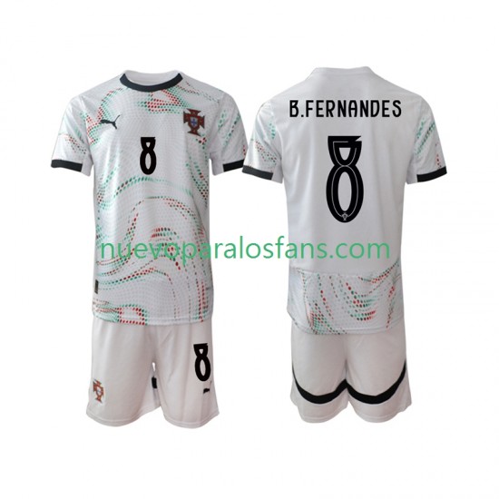 Camiseta de Fútbol Portugal Bruno Fernandes 8 Niño Exterior 2025-2026 Manga Corta