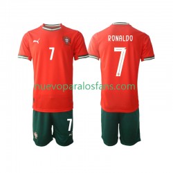 Camiseta de Fútbol Portugal Cristiano Ronaldo 7 Niño Casa 2025 Manga Corta