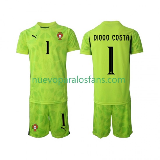Camiseta de Fútbol Portugal Diogo Costa 1 Portero Niño Casa 2025 Manga Corta
