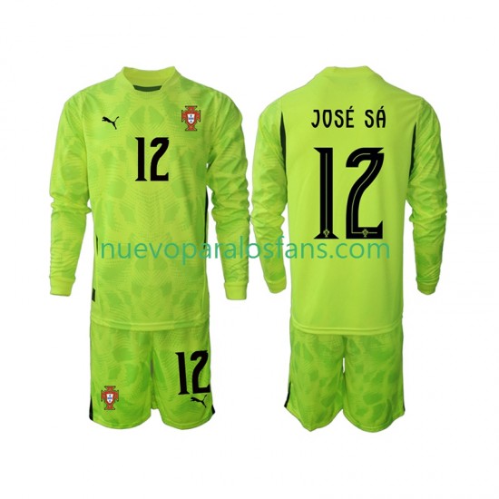 Camiseta de Fútbol Portugal Jose Sa 12 Portero Niño Casa 2025 Manga Larga