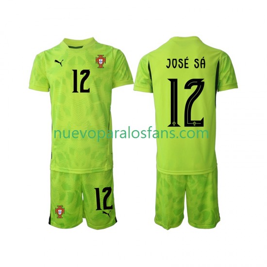 Camiseta de Fútbol Portugal Jose Sa 12 Portero Niño Casa 2025 Manga Corta