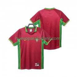 Camiseta de Fútbol Portugal Retro Hombre Casa 1998 Manga Corta