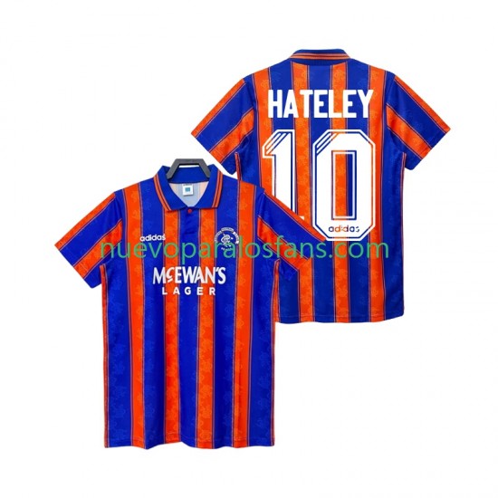 Camiseta de Fútbol Rangers HATELEY 10 1993 Retro Hombre Exterior 1994 Manga Corta