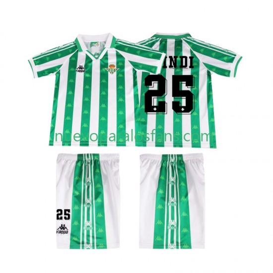 Camiseta de Fútbol Real Betis FINIDI 25 1996 1997 Retro Niño Casa Manga Corta