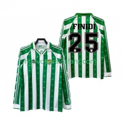 Camiseta de Fútbol Real Betis FINIDI 25 1996 1997 Retro Hombre Casa Manga Larga