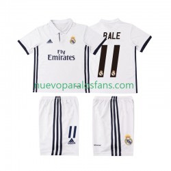 Camiseta de Fútbol Real Madrid BALE 11 2016 2017 Retro Niño Casa Manga Corta