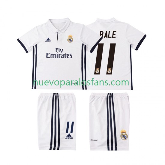 Camiseta de Fútbol Real Madrid BALE 11 2016 2017 Retro Niño Casa Manga Corta